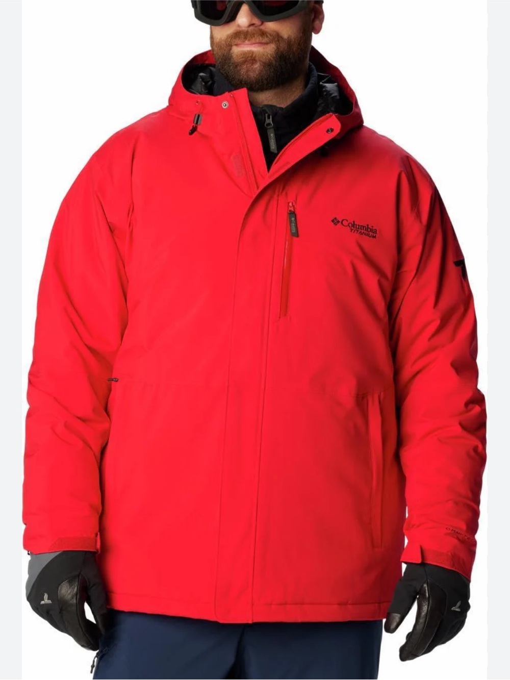 Columbia Men's Red Insulated Omni-Heat Hooded Jacket, size small